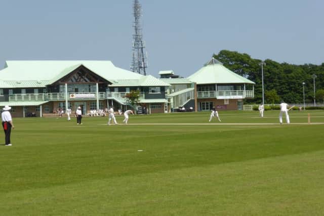 Hastings Priory v Burgess Hill cricket action at Horntye Park SUS-160506-214412002