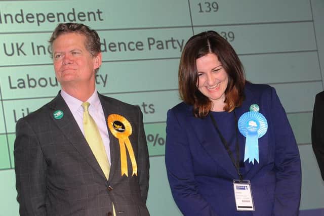 Eastbourne's New MP Caroline Ansell who unseated Liberal Democrat Stephen Lloyd by a majority 733 votes SUS-150805-075808001